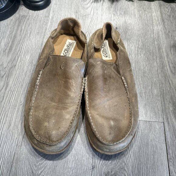 Olukai Moloa Men's Leather Slip On Shoes Water Beach Brown Size 11 - Picture 2 of 10